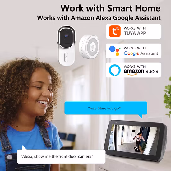 Cámara de timbre con vídeo inteligente WiFi Tuya