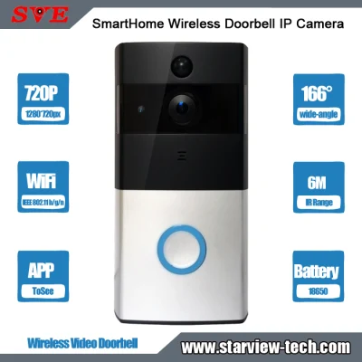 Vigilancia 720p CCTV Smart Home Video inalámbrico Timbre Cámara IP de seguridad