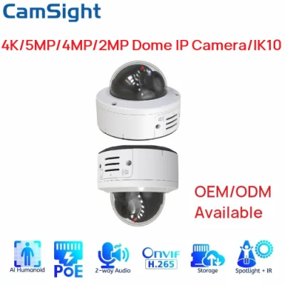 Camsight 4K 8MP 5MP 4MP 2MP Colorvu Cámara IP a todo color con detección humana inteligente Mini cámara IP domo Poe Cámara IP de seguridad de red CCTV Proveedor OEM