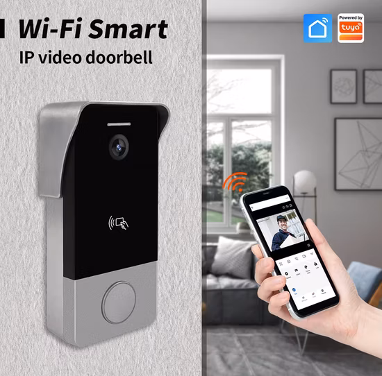 Cámara de seguridad para el hogar impermeable con cámara de vídeo con timbre inteligente Tuya